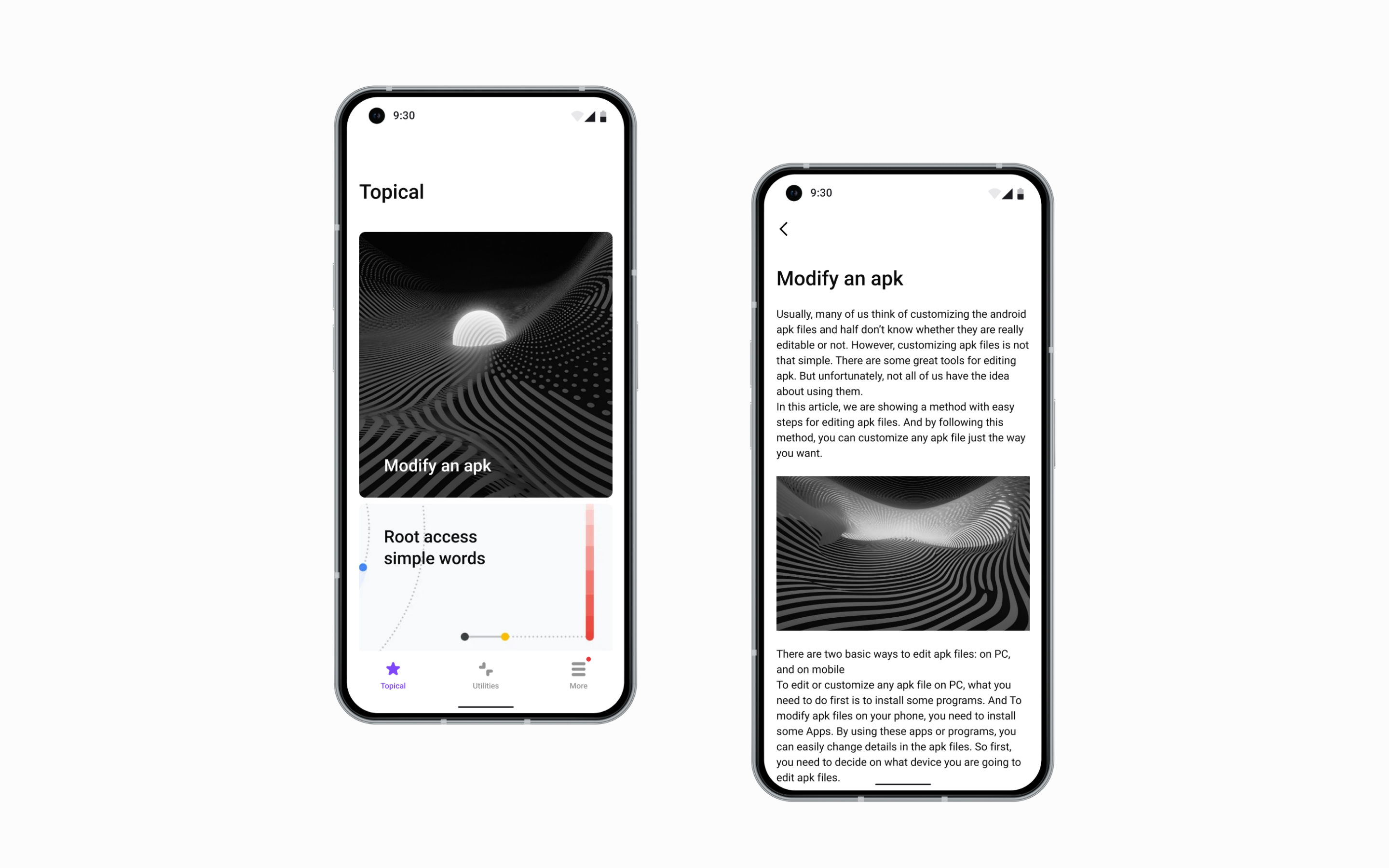 Раздел с новостями приложения Flangify